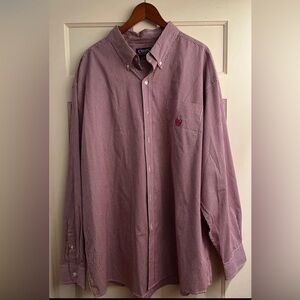 Chaps Men's red and white button Down Shirt